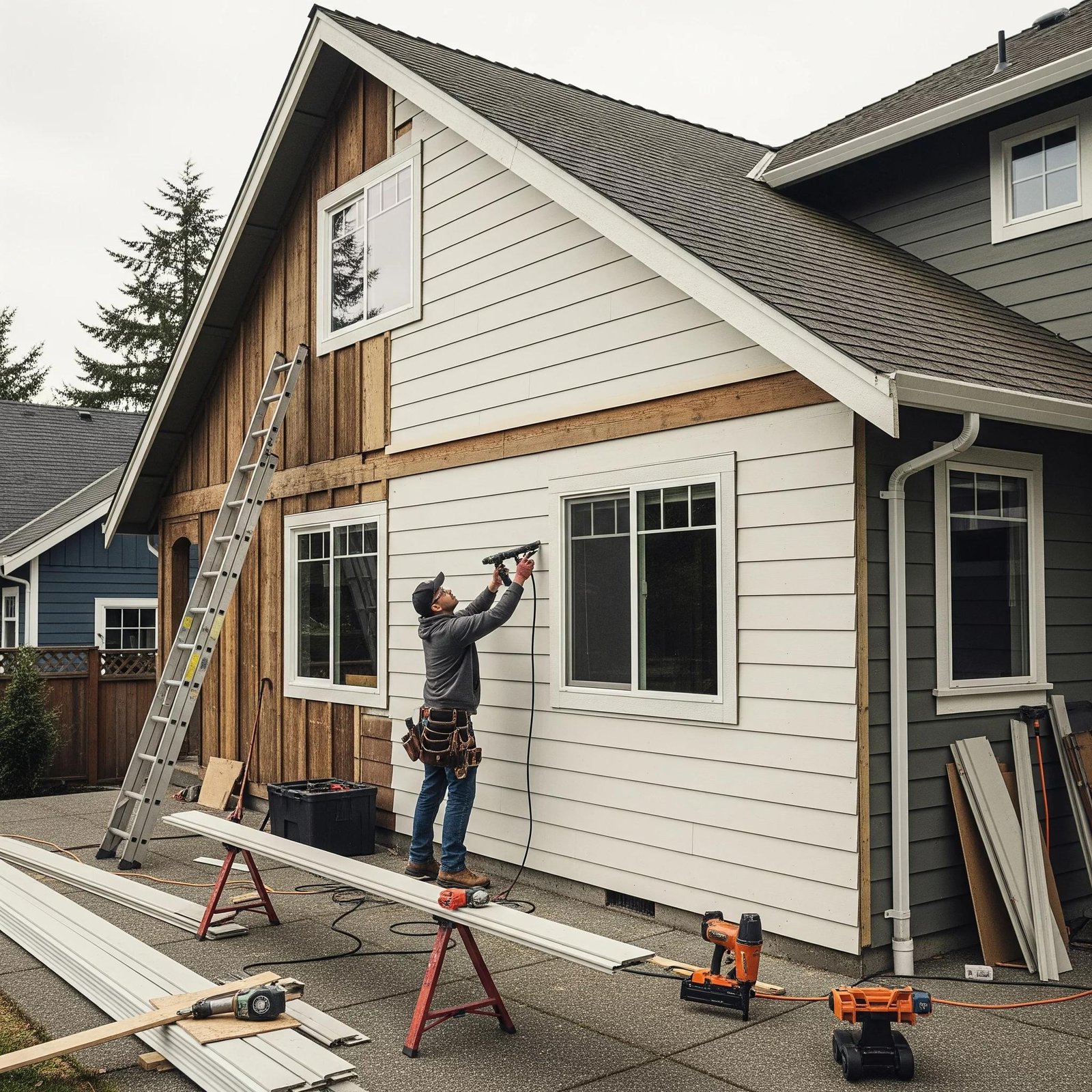 Siding repair on a Central Florida home
